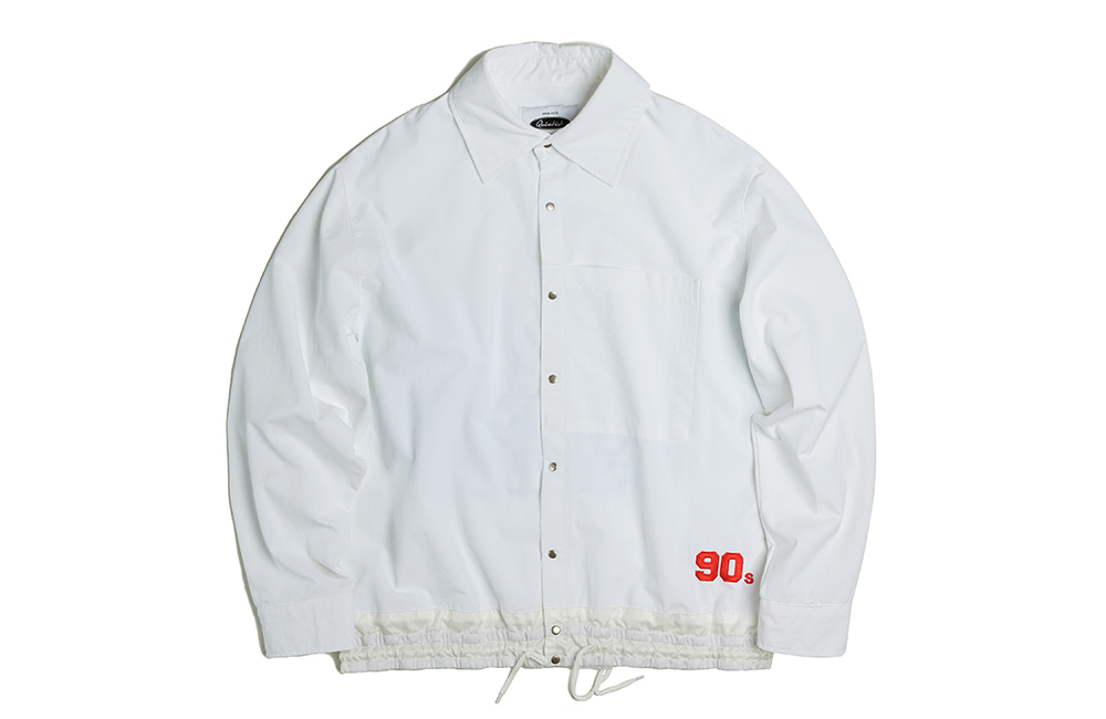 90&#039;s Draw-String Mix Shirts-Jacket (white)